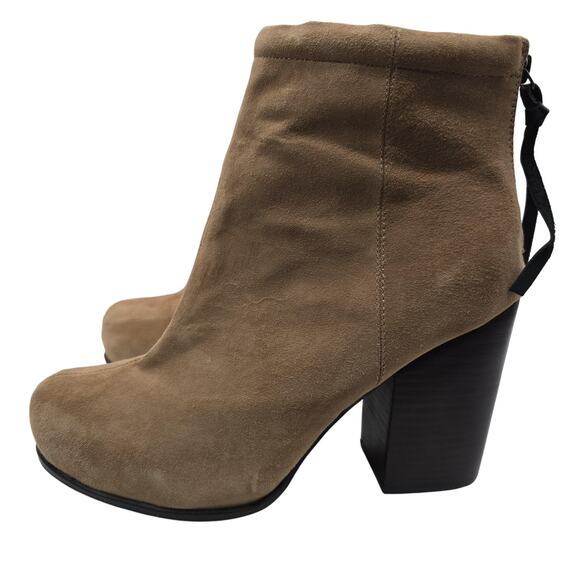 Jeffrey Campbell Shoes - Jeffrey Campbell Boots Womens Size 10 Tan Rumble Suede Block Heel Ankle Booties